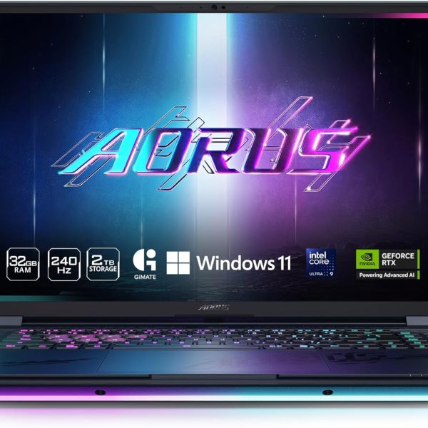 جيجابايت لابتوب اوروس ماستر 16 للالعاب - 240Hz 2560x1600 OLED - انفيديا جيفورس RTX 5090 - انتل كور الترا 9 275HX - 2TB SSD مع 32GB DDR5 RAM - ويندوز 11 هوم AD (اوروس ماستر 16 BZH-C6USE65SH)