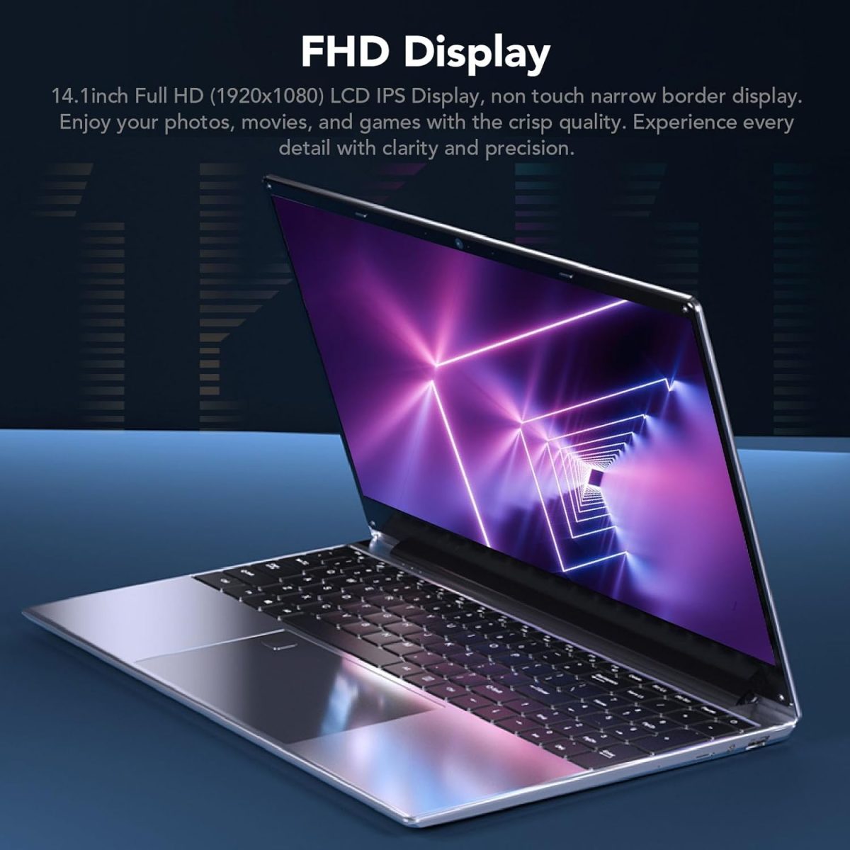 ⁦جيني لابتوب 14.1 كول نوتيزبوك رفيع للغاية بذاكرة RAM 12GB وشاشة عرض ال سي دي FHD IPS 2.00GHz للترفيه (مقبس بريطاني 12GB+512GB)⁩ - الصورة ⁦4⁩