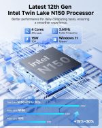 ⁦تشو وي لابتوب جيمي بوك بلس 15.6 انش، 16GB LPDDR5 512GB SSD، انتل N150 (حتى 3.6GHz، TDP 15W)، ويندوز 11، SSD 2TB، IPS FHD 2K، HDMI، واي فاي 6، بلوتوث 5.2، USB 3.0، كاميرا ويب⁩ - الصورة ⁦3⁩