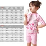 ⁦Julysand Toddler Girls Rash Guard Sets 3D Flamingo Swimsuit Pink Striped Two Piece Modest Swimwear Sun Protection Suit⁩ - الصورة ⁦4⁩