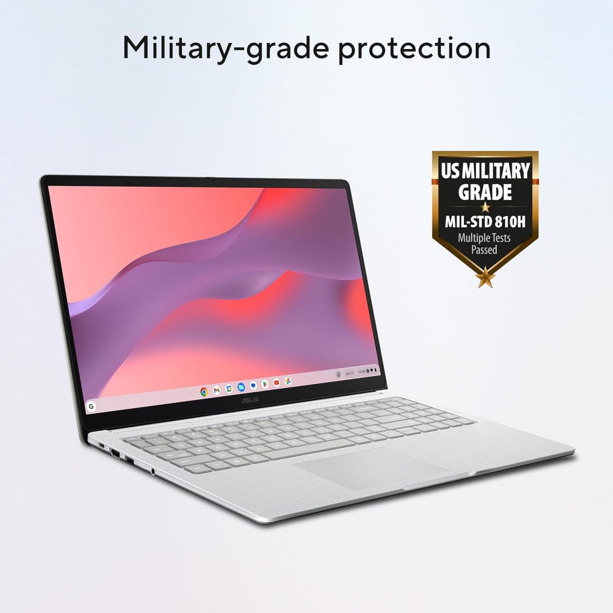 ⁦اسس لابتوب كروم بوك CX15، شاشة 15.6 انش FHD مضادة للتوهج، معالج انتل سيليرون N4500، تخزين 128GB، ذاكرة RAM 8GB، كروم او اس، رمادي نقي، CX1505CKA-AS88F-PG⁩ - الصورة ⁦7⁩