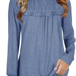 Girls' T-shirts, tunic, ruffles, long-sleeved shirts, leisure, loose tops, cute children's soft blouse