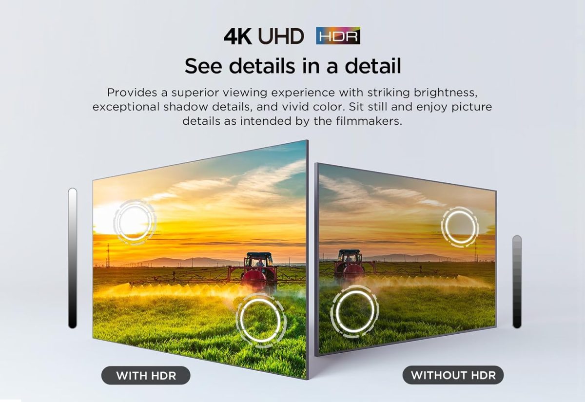⁦TCL تلفزيون جوجل الذكي 4K UHD مقاس 55 بوصة، HDR 10، صوت دولبي، تحسين اللون الديناميكي، تصميم معدني بدون حواف (موديل 2024) 55P69B اسود⁩ - الصورة ⁦7⁩