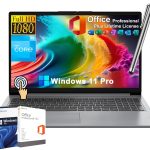 لينوفو لابتوب ايديا باد بشاشة لمس FHD 15.6 انش للاعمال والطلاب، انتل i3 سداسي النواة الجيل 12، ذاكرة RAM 24GB وSSD 1TB، ترخيص مكتب مدى الحياة، ويندوز 11 برو، قارئ بطاقة SD، واي فاي 6، مع قلم ستايلس