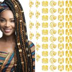 50 قطعة من مجوهرات الشعر الذهبي للضفائر، مجوهرات لوك لضفائر الشعر، اكسسوارات مجوهرات ضفائر الشعر، اكسسوارات مجوهرات معدنية ذهبية للضفائر، مجوهرات زينة للنساء والفتيات