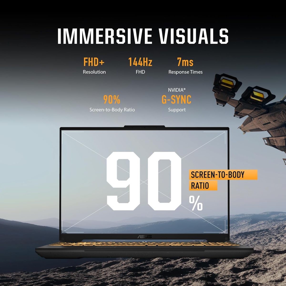⁦اسس لابتوب العاب تي يو اف F16 (2024) بشاشة 16 انش FHD+ 144Hz IPS مستوى 16:10، معالج انتل كور™ 5 210H، انفيديا جيفورس RTX™ 4050، 8GB DDR5، 512GB PCIe الجيل الرابع SSD، واي فاي 6، ويندوز 11 هوم⁩ - الصورة ⁦5⁩