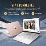 ⁦HP 17.3" HD+ BrightView Laptop, Intel Celeron N4120, 8GB RAM, 416GB Storage (256GB SSD + 160GB Docking Station Set), Intel UHD Graphics, Full-Size Keyboard, Webcam, Wi-Fi, Windows 11 Home, Rose Gold⁩ - الصورة ⁦5⁩