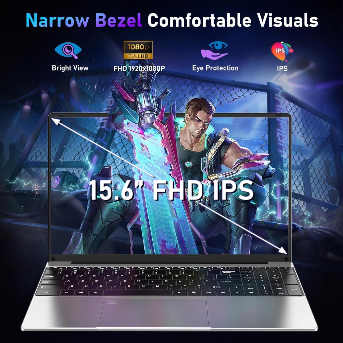 ⁦لابتوب العاب 15.6 انش من نايكلولو، ذاكرة RAM 32GB وSSD 1TB، معالج AMD رايزن 5 7430U 6C/12T (حتى 4.3Ghz)، بطاقة رسومات AMD راديون، شاشة 15.6 انش FHD 1920×1080، واي فاي 5، بلوتوث 5.0، كيبورد باضاءة⁩ - الصورة ⁦5⁩