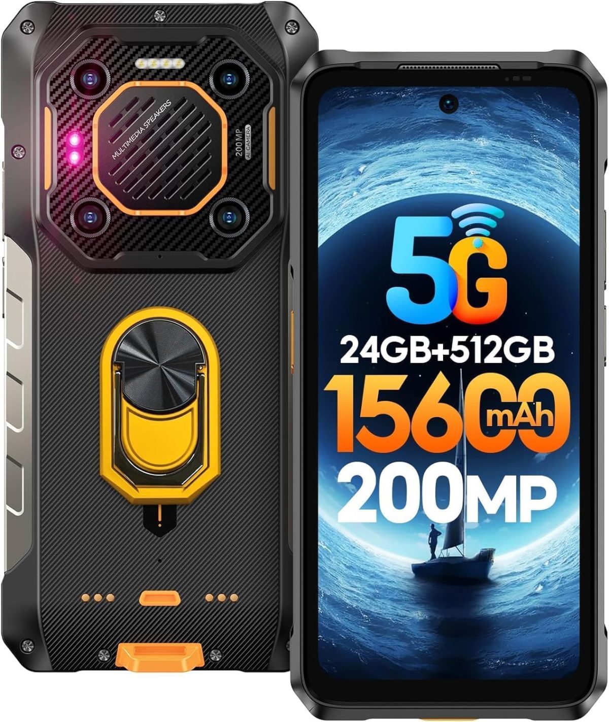 هاتف ذكي ارمور 26 الترا راجد 12GB+512GB، 6.75 انش اندرويد 13 ميديا تيك ديمنستي 8020 15600mAh كاميرا 200MP 5G NFC