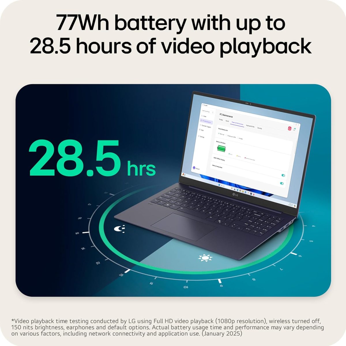 ⁦LG لابتوب جرام رفيع وخفيف الوزن 16 انش، كوبايلوت + كمبيوتر، اصدار انتل ايفو مدعوم بمعالج انتل كور الترا9 288 فولت، ويندوز 11 هوم، ذاكرة RAM 32GB، SSD 2TB، اسود اوبسيديان⁩ - الصورة ⁦7⁩