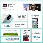 ⁦اونر 200 شبكة الجيل الخامس 5G RAM 12GB + 256GB ثنائي شرائح الاتصال - اخضر زمردي - اصدار الشرق الاوسط⁩ - الصورة ⁦3⁩