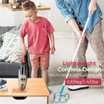 ⁦سويفت مكنسة كهربائية لاسلكية محمولة للسيارة، مكنسة كهربائية محمولة للسيارة مع شاشة LED، قابلة لاعادة الشحن لتنظيف السيارة والمنزل والمكتب⁩ - الصورة ⁦5⁩