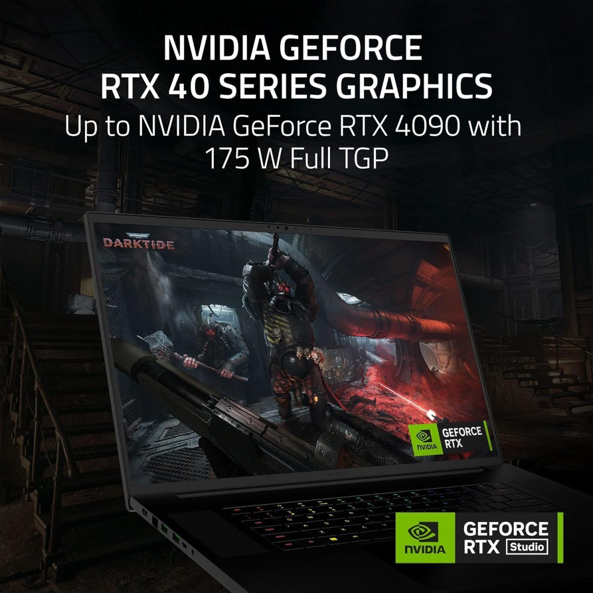 ⁦ريزر لابتوب العاب بليد 18: انفيديا جيفورس RTX 4090-معالج انتل 24 كور i9 HX الجيل 13 - 18 انش QHD+ 240Hz - RAM 32GB - SSD 2TB - الومنيوم سي ان سي - شاحن جان مدمج - ويندوز 11 - كروما RGB⁩ - الصورة ⁦2⁩