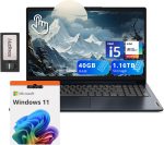 لينوفو لابتوب ايديا باد 1i بشاشة لمس FHD 15.6 انش ومعالج انتل i5-1235U وذاكرة RAM 40GB وتخزين 1.16TB (SSD 1TB + قاعدة شحن 160GB) وبطاقة رسومات انتل ايريس Xe ولوحة ارقام وصوت دولبي وواي فاي 6 وويندوز