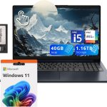 لينوفو لابتوب ايديا باد 1i بشاشة لمس FHD 15.6 انش ومعالج انتل i5-1235U وذاكرة RAM 40GB وتخزين 1.16TB (SSD 1TB + قاعدة شحن 160GB) وبطاقة رسومات انتل ايريس Xe ولوحة ارقام وصوت دولبي وواي فاي 6 وويندوز