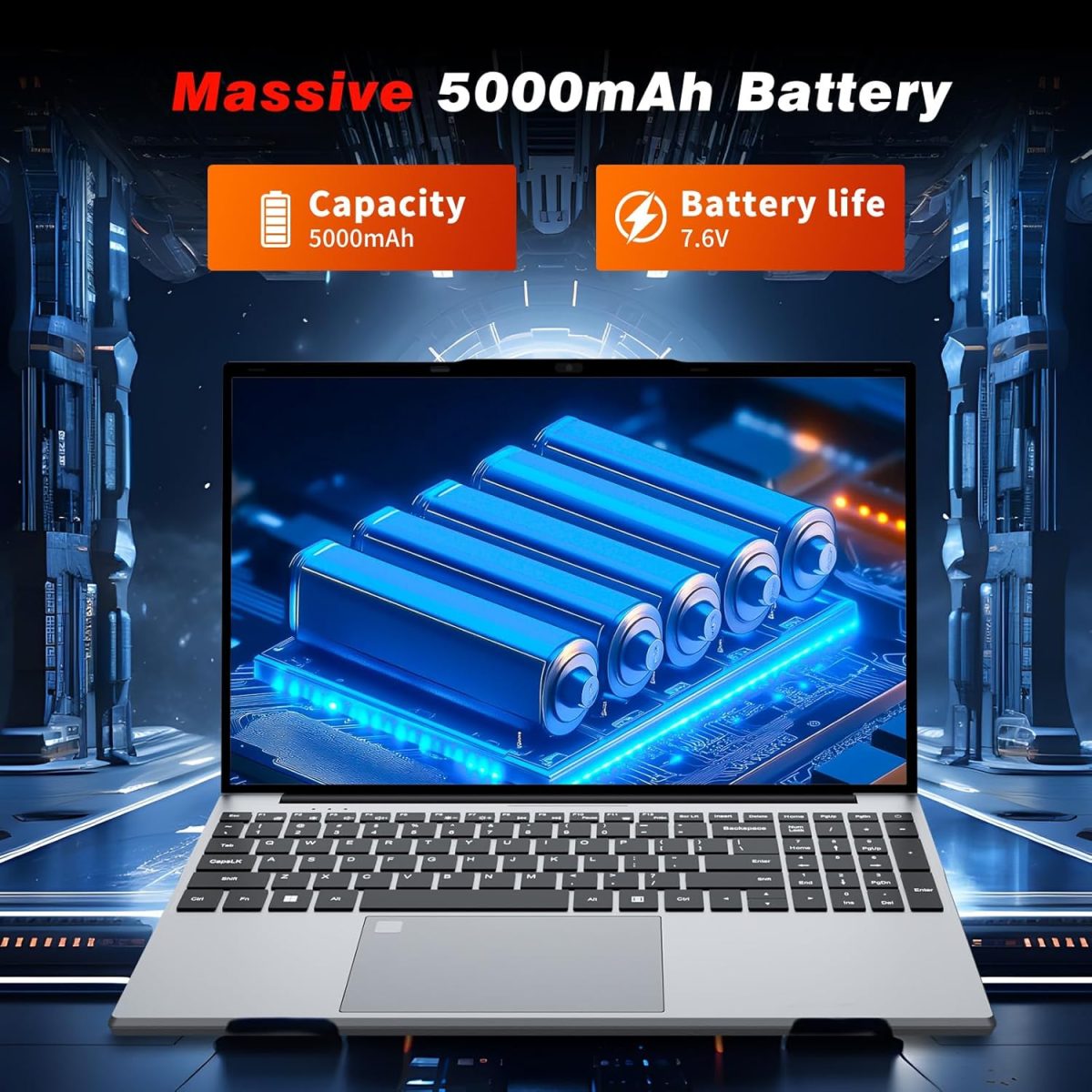 ⁦2025 Gaming Laptop,15.6 Inch Laptop,Laptops 16GB 512GB SSD,Laptop Computer N5095,Traditional Laptop Computers 180 Angle Opening,Lap top Fingerprint Unlock Backlit Keyboard,1920X1080 FHD IPS MINI-HDMI⁩ - الصورة ⁦6⁩