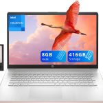 HP 17.3" HD+ BrightView Laptop, Intel Celeron N4120, 8GB RAM, 416GB Storage (256GB SSD + 160GB Docking Station Set), Intel UHD Graphics, Full-Size Keyboard, Webcam, Wi-Fi, Windows 11 Home, Rose Gold