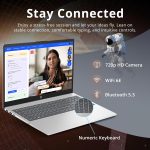 ⁦HP لابتوب بافليون بشاشة لمس HD مقاس 15.6 انش ومعالج انتل i3-1215U وذاكرة RAM 16GB وتخزين 1.16TB (SSD 1TB + قاعدة شحن 160GB) وبطاقة رسومات انتل UHD ولوحة ارقام وكاميرا ويب وواي فاي 6E وويندوز 11 برو⁩ - الصورة ⁦5⁩