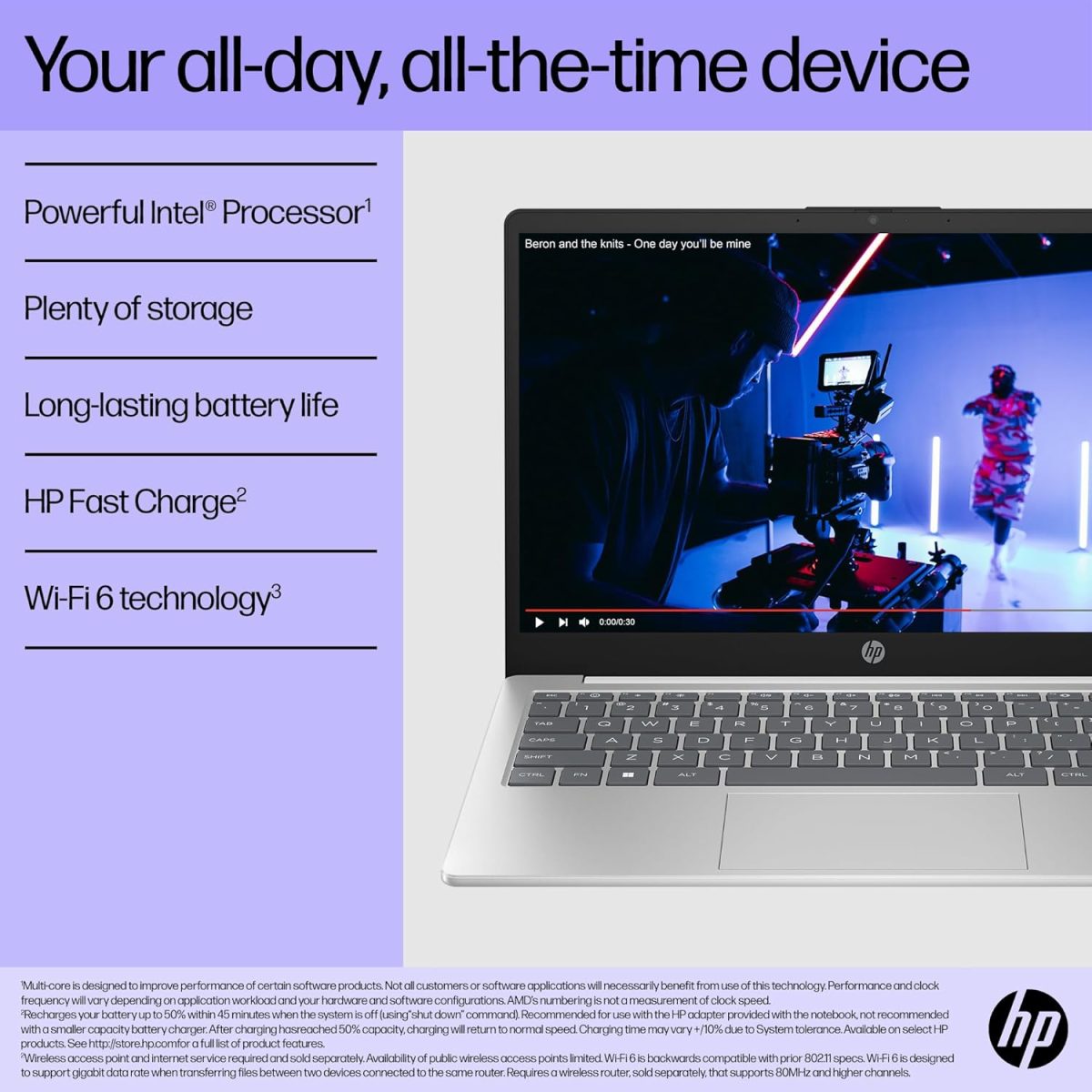 ⁦HP لابتوب 14-ep1003ne بمعالج انتل كور الترا 7-155H وشاشة FHD مقاس 14 انش وذاكرة RAM DDR5 سعة 16GB وSSD 1TB وبطاقة رسومات انتل ارك™ مدمجة وكيبورد انجليزي/عربي وويندوز 11، فضي طبيعي [B13Y4EA]⁩ - الصورة ⁦6⁩