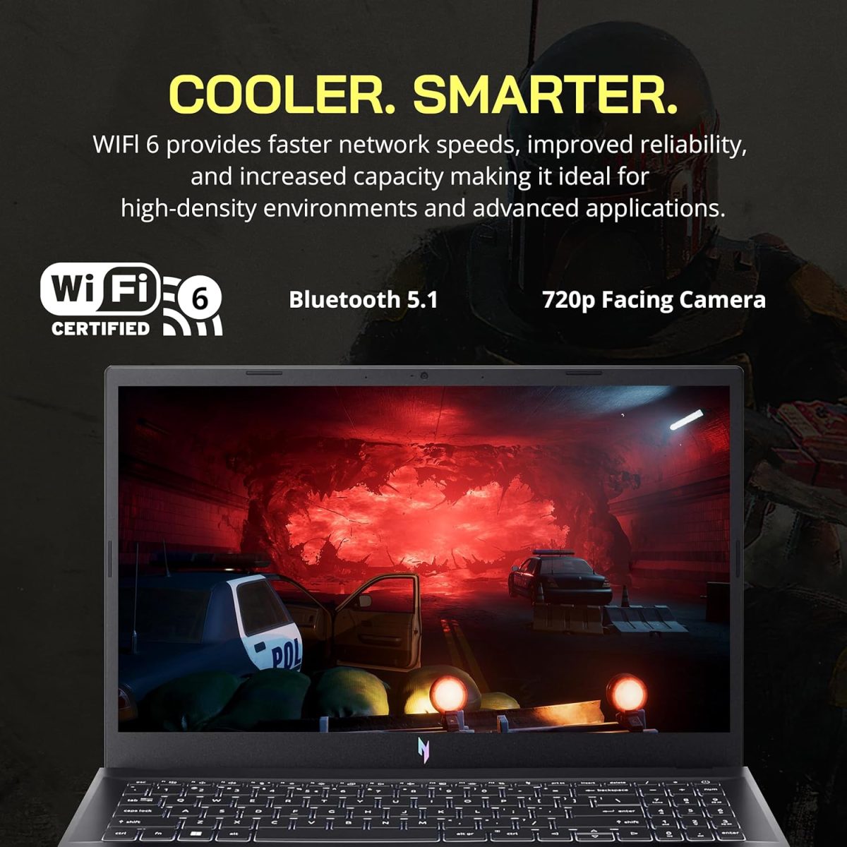 ⁦ايسر لابتوب العاب نيترو في 15 15.6 انش FHD IPS 144Hz انتل i9-13900H 32GB DDR5 1TB SSD جيفورس RTX 4060 8GB GDDR6 كيبورد باضاءة خلفية واي فاي 6 ويندوز 11 برو، اسود، مجموعة قاعدة شحن 256GB⁩ - الصورة ⁦7⁩