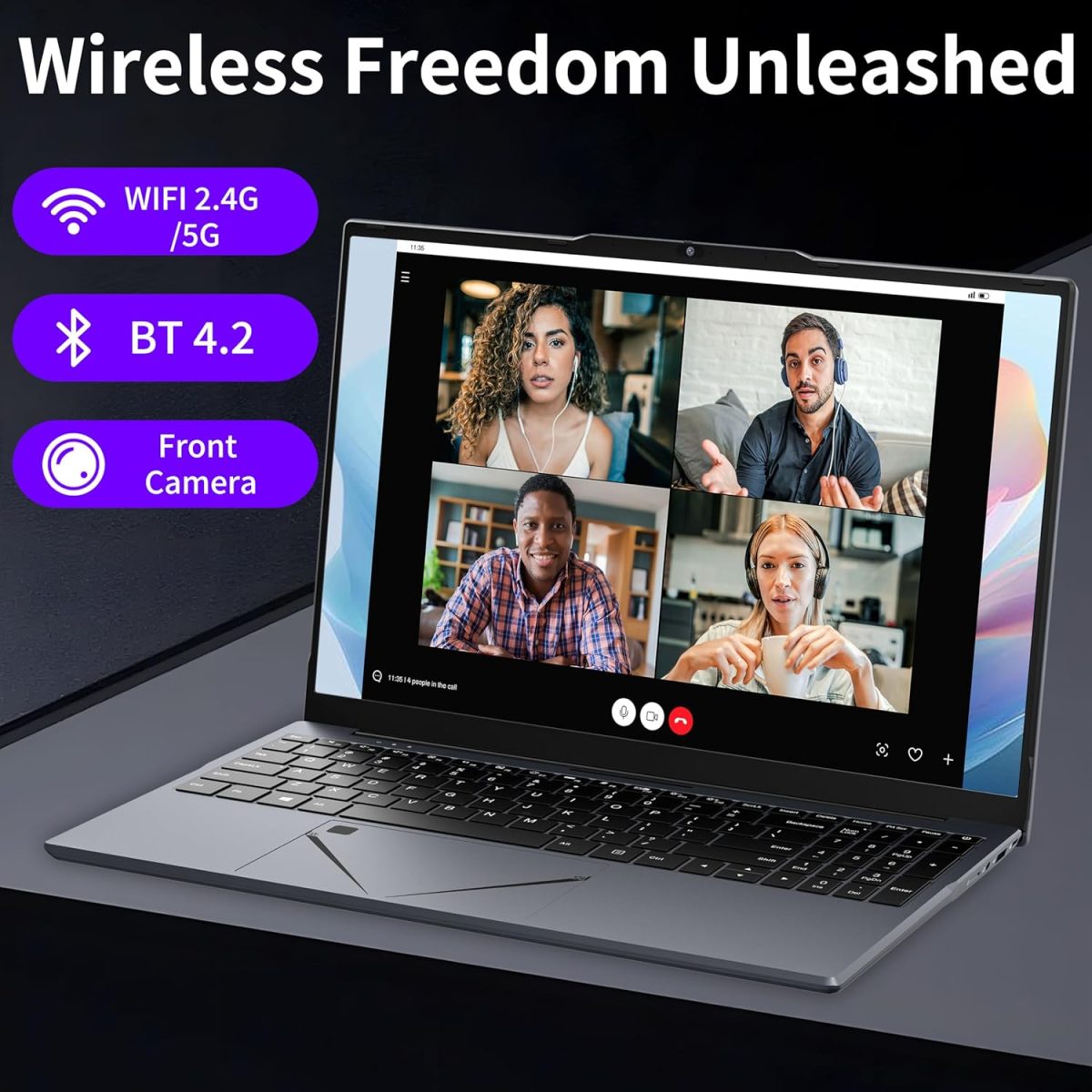 ⁦لابتوب اوك بوك 15.6 انش، AMD رايزن 5 3500U (حتى 3.7GHz) معالج رباعي النواة، 32GB DDR4 RAM، M.2 SSD، نوت بوك محمول مع لوحة لمس قابلة للتعديل، مفتاح كاميرا ويب للخصوصية (32GB DDR4 | 512GB SSD)⁩ - الصورة ⁦6⁩