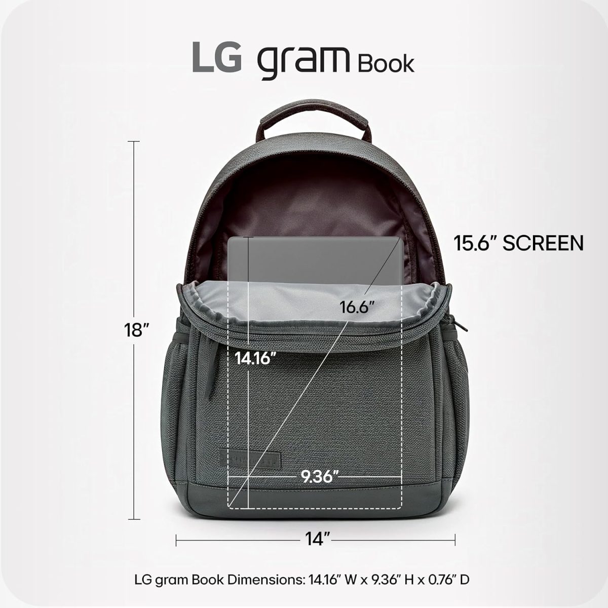⁦LG لابتوب جرام بوك خفيف الوزن 15 انش، معالج انتل كور i5-1334U، ويندوز 11 هوم، ذاكرة رام 8 جيجا، 256 جيجا اس اس دي - فضي تيتان⁩ - الصورة ⁦16⁩