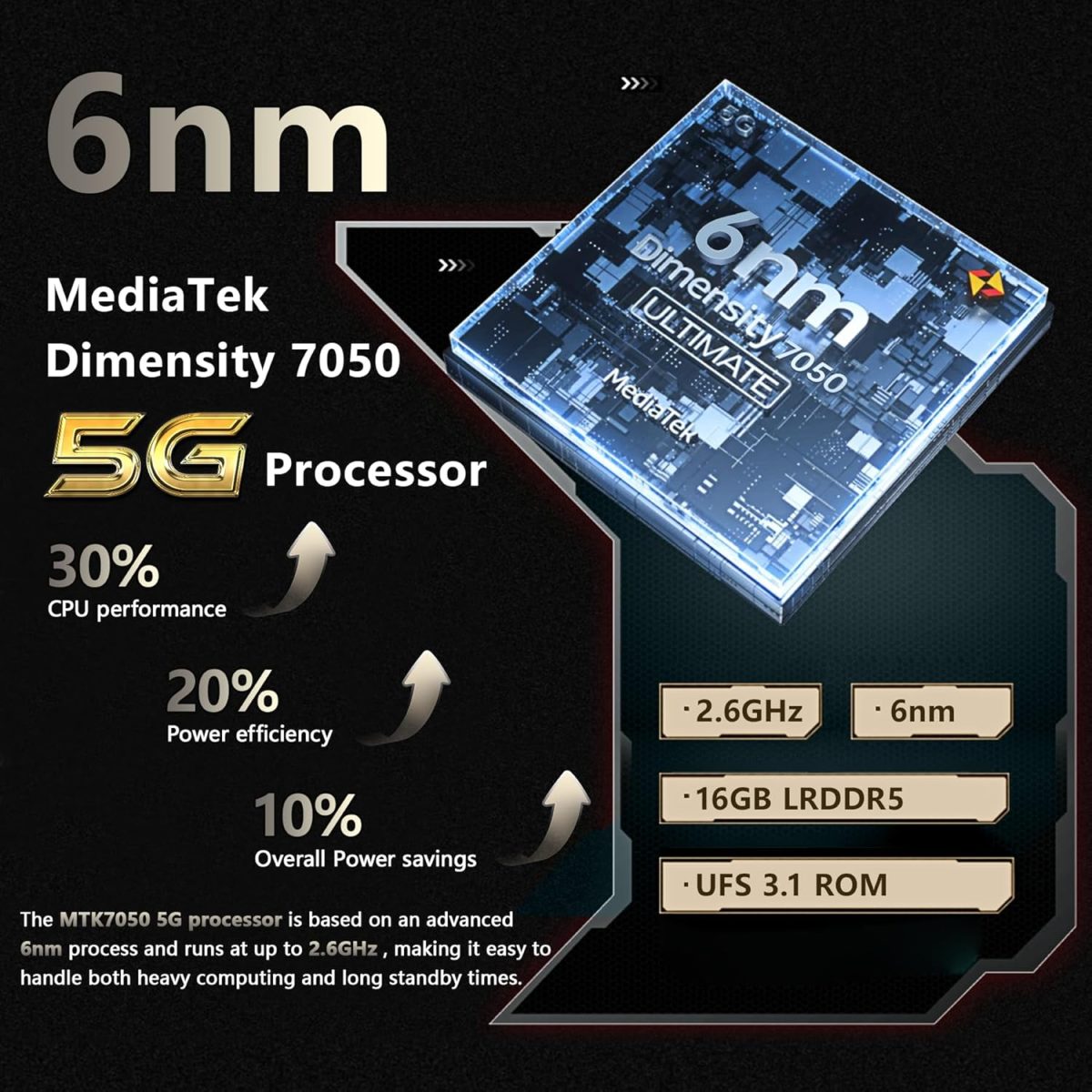 ⁦كوبت جوال كينج كونج اكس راجد 5G- ذاكرة RAM 32GB وروم 512GB، بطارية 10200mAh، كاميرا 100MP، شاشة مزدوجة 6.55 انش FHD+1.85 انش، IP68/IP69K، ثنائي شرائح الاتصال اندرويد 14، NFC/GPS/OTG⁩ - الصورة ⁦2⁩