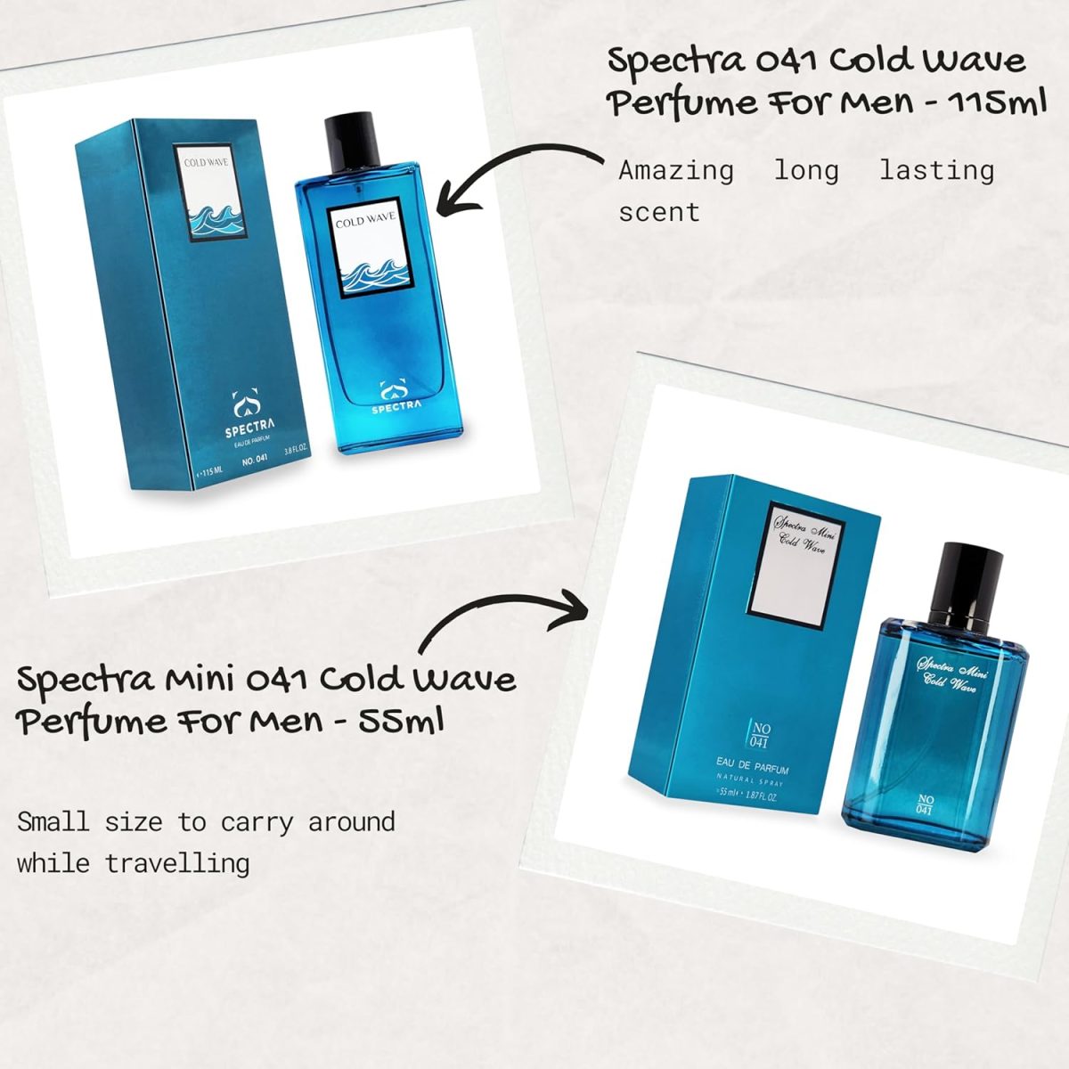 ⁦عطر سبيكترا ميني 041 كولد ويف او دي بارفان للرجال من هاي بيرفيوم - 55 مل⁩ - الصورة ⁦4⁩