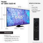 ⁦سامسونج تلفزيون ذكي، QLED، 65 بوصة فضي كربوني، معالج كوانتوم عصبي 4K، محور ذكي، كوانتوم HDR+، QA65Q80C - 2023 - اصدار عالمي⁩ - الصورة ⁦2⁩
