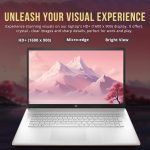 ⁦HP 17.3" HD+ BrightView Laptop, Intel Celeron N4120, 8GB RAM, 416GB Storage (256GB SSD + 160GB Docking Station Set), Intel UHD Graphics, Full-Size Keyboard, Webcam, Wi-Fi, Windows 11 Home, Rose Gold⁩ - الصورة ⁦4⁩