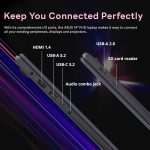 ⁦اسس لابتوب 14 انش FHD فائق الخفة، انتل بنتيوم N6000، ذاكرة RAM 4GB، تخزين 224GB (64GB eMMC + مجموعة قاعدة شحن 160GB)، بطاقة رسومات UHD، يعمل بالذكاء الاصطناعي، جاهز للكوبايلوت، عمر بطارية طويل، ويندوز⁩ - الصورة ⁦8⁩