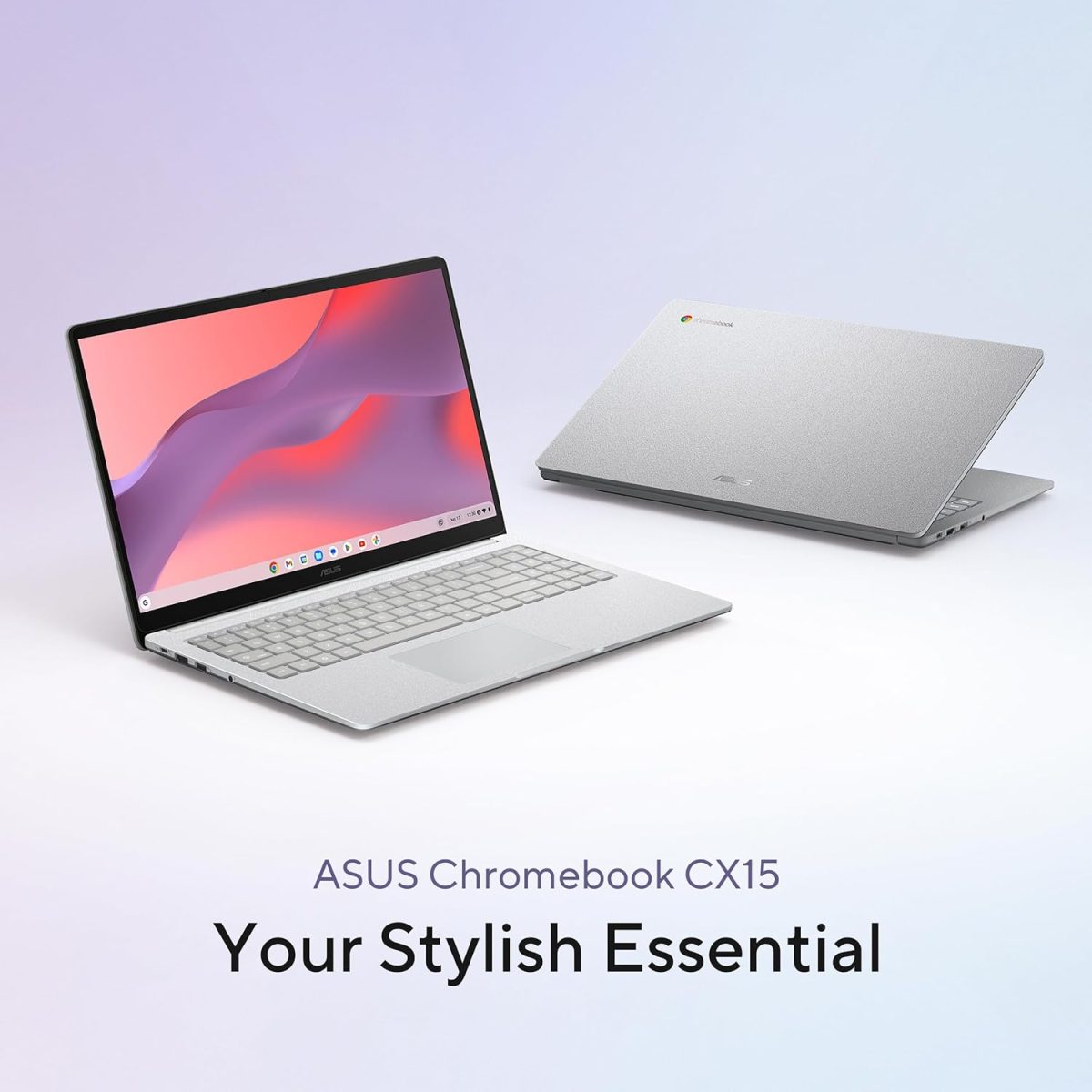 ⁦اسس لابتوب كروم بوك CX15، شاشة 15.6 انش FHD مضادة للتوهج، معالج انتل سيليرون N4500، تخزين 128GB، ذاكرة RAM 8GB، كروم او اس، رمادي نقي، CX1505CKA-AS88F-PG⁩ - الصورة ⁦2⁩
