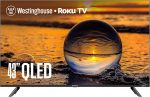 وستنجهاوس تلفزيون كيو ليد روكو من ايدجليس - تلفزيون ذكي 43 بوصة، 4K UHD مع HDR 10+، دولبي فيجن، اتصال واي فاي وتطبيق جوال، شاشة مسطحة متوافق مع ابل هوم كيت واليكسا ومساعد جوجل