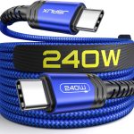 جي سوكس كيبل USB C 240 واط بطول 3 متر، كيبل USB C الى USB C PD 3.1 5A نوع C للشحن السريع لايفون 16/16 برو ماكس/15/15 برو ماكس، ماك بوك برو اير، ايباد برو اير، ديل XPS، سامسونج جالاكسي S24/S23، ازرق