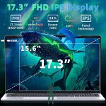 ⁦لابتوب اف اس جون ويندوز 11 برو/اوفيس 2019 بشاشة FHD 17.3 انش ومعالج سيليرون N5095 (حتى 2.9GHz) وDDR4 16GB RAM و512GB SSD وشاشة IPS FHD 1080P وقارئ بصمات وكيبورد باضاءة خلفية ومنفذ HDMI صغير و3 منافذ⁩ - الصورة ⁦3⁩