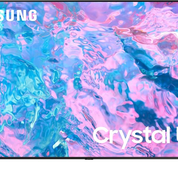 سامسونج تلفزيون ذكي، كريستال UHD 4K، CU7000، 55 بوصة، اسود، 2023، معالج كريستال 4K، بيور كولور، موزع ذكي، UE55CU7000UXZN (مجدد)