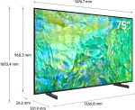 ⁦سامسونج معالج كريستال UHD UHD بدقة 4 كيه مقاس 75 انش بدقة 4 كيه، لون كريستالي ديناميكي ايرسليم UA75CU8000UXZN - ضمان لمدة عام (موديل 2023 - نسخة الامارات العربية المتحدة)⁩ - الصورة ⁦2⁩
