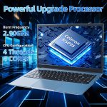 ⁦لابتوب ناكلود بذاكرة RAM 20GB و128GB EMMC+1024GB SSD قابل للتوسيع 4TB، 15.6 انش، واي فاي 6، سيليرون N5095 رباعي النواة، زاوية مفتوحة 180 درجة، 11 هوم، USB 3.2، HDMI، نوع C، 7000mAh (رمادي)⁩ - الصورة ⁦3⁩