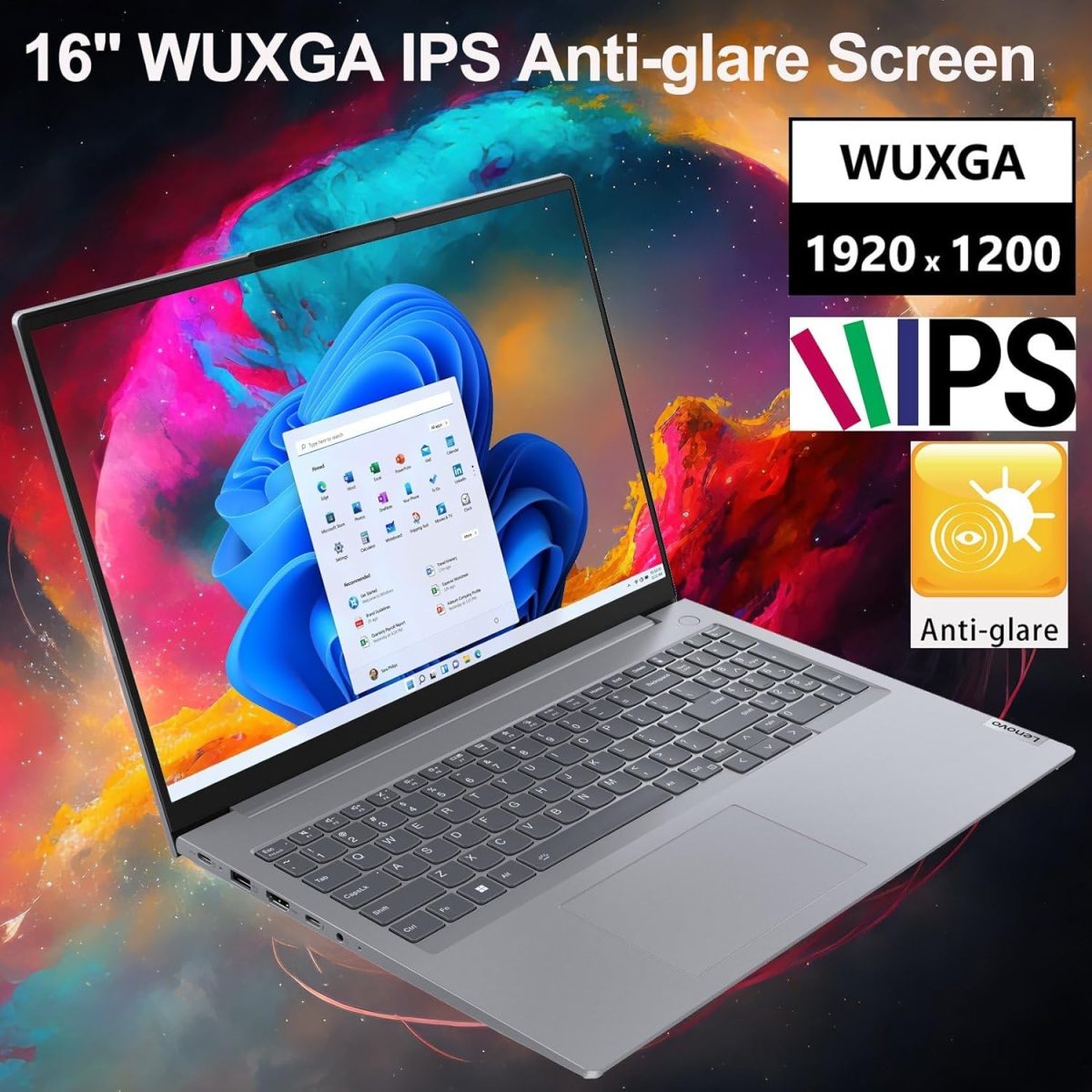 ⁦لينوفو لابتوب ثينك بوك 16 G7 للاعمال بشاشة 16 انش FHD+ ومعالج انتل الترا 7 155H 16 نواة (افضل من i7-13705H) وبطاقة رسومات قوس وRAM DDR5 32GB وSSD PCIe 1TB وواي فاي 6E وكيبورد باضاءة خلفية وويندوز 11⁩ - الصورة ⁦2⁩