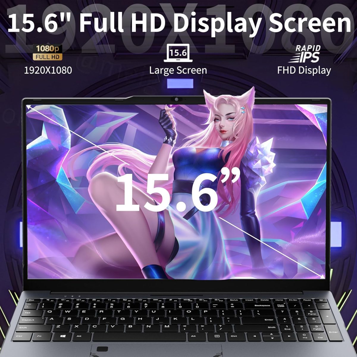 ⁦لابتوب اوك بوك 15.6 انش، AMD رايزن 5 3500U (حتى 3.7GHz) معالج رباعي النواة، 32GB DDR4 RAM، M.2 SSD، نوت بوك محمول مع لوحة لمس قابلة للتعديل، مفتاح كاميرا ويب للخصوصية (32GB DDR4 | 512GB SSD)⁩ - الصورة ⁦2⁩
