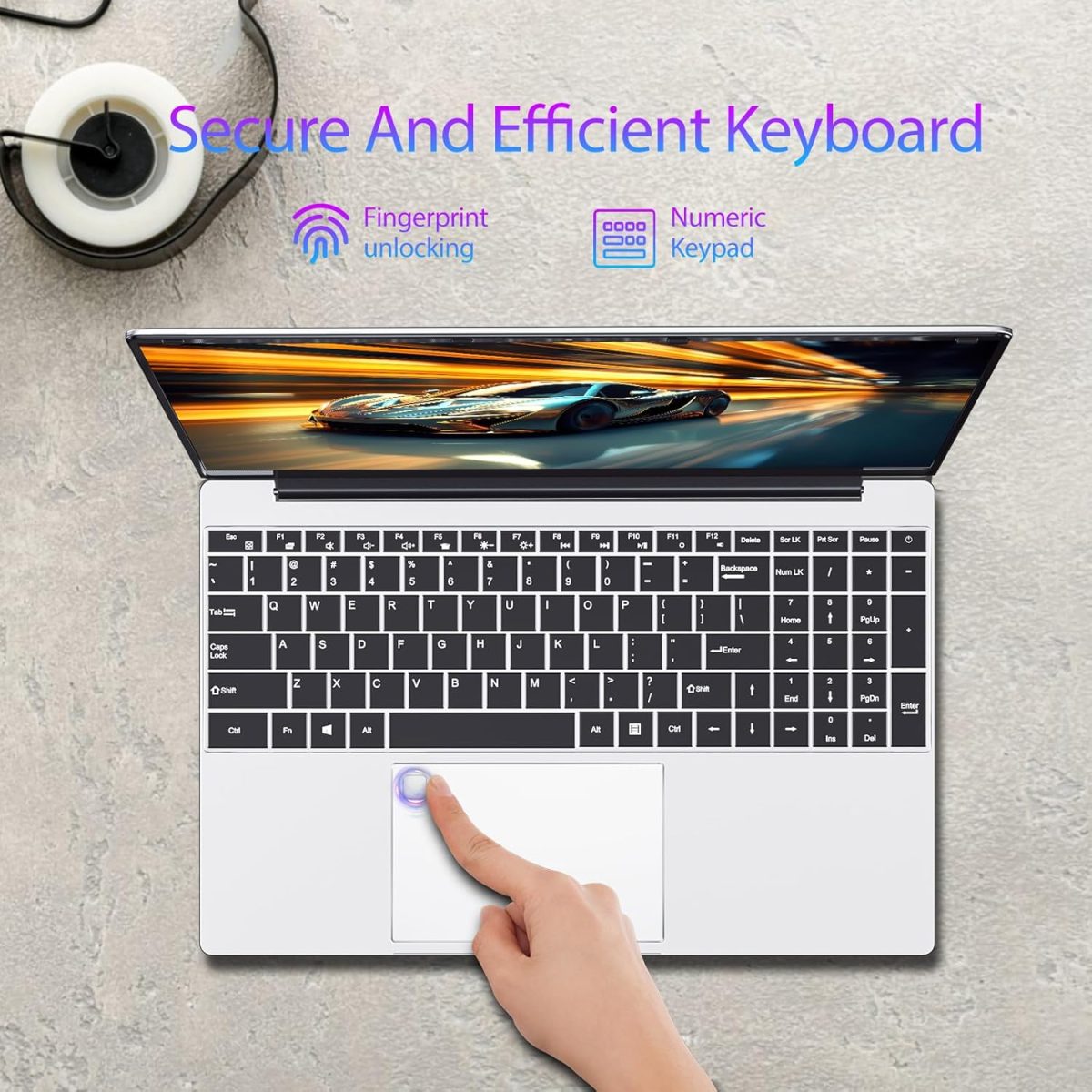 ⁦Gaming Laptop,15.6 Inch FHD IPS 1920x1080 ,Student Business Laptop 12th Gen N95 Processor(Up to 3.4GHz),16GB RAM 1TB SSD ,Supports 180 Angle Opening Backlit Keyboard Fingerprint Unlock Win 11 Pro⁩ - الصورة ⁦6⁩