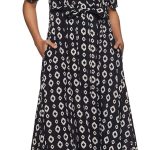 أمازون براند - ام واي اكس فستان كورتا ايه لاين مطبوع بنصف كم للنساء (SS20MYXCORE01)