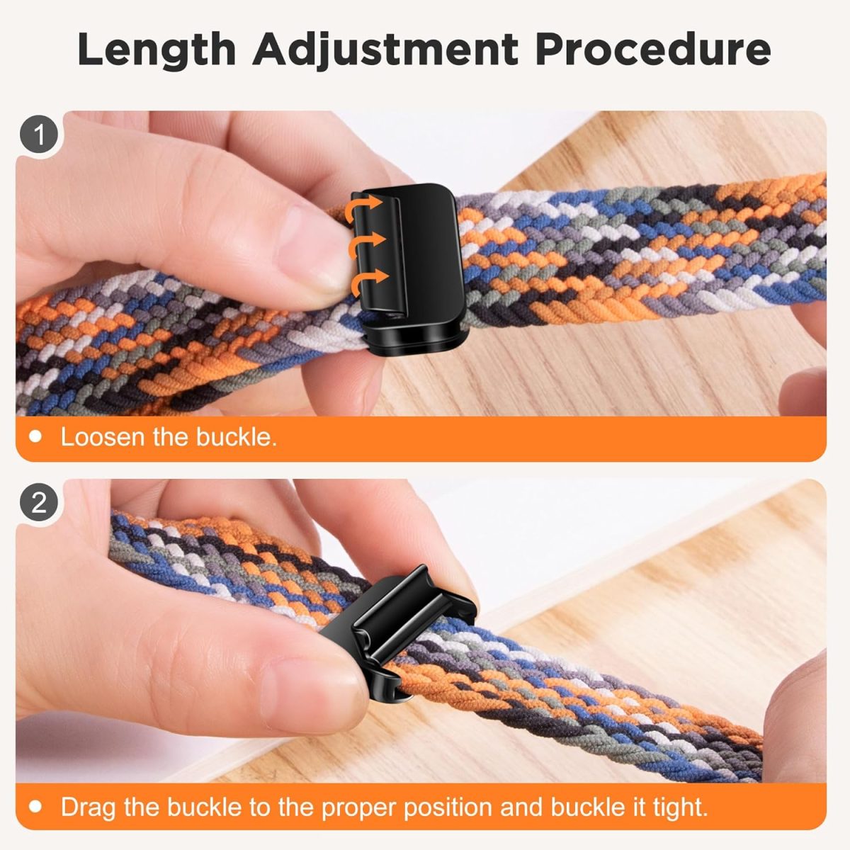 ⁦Compatible with Samsung Galaxy Watch Ultra Strap Quick Release Nylon Straps with Magnetic Metal Buckle, Adjustable Stretchy Sport Watch Band for Galaxy Watch Ultra 47mm⁩ - الصورة ⁦6⁩