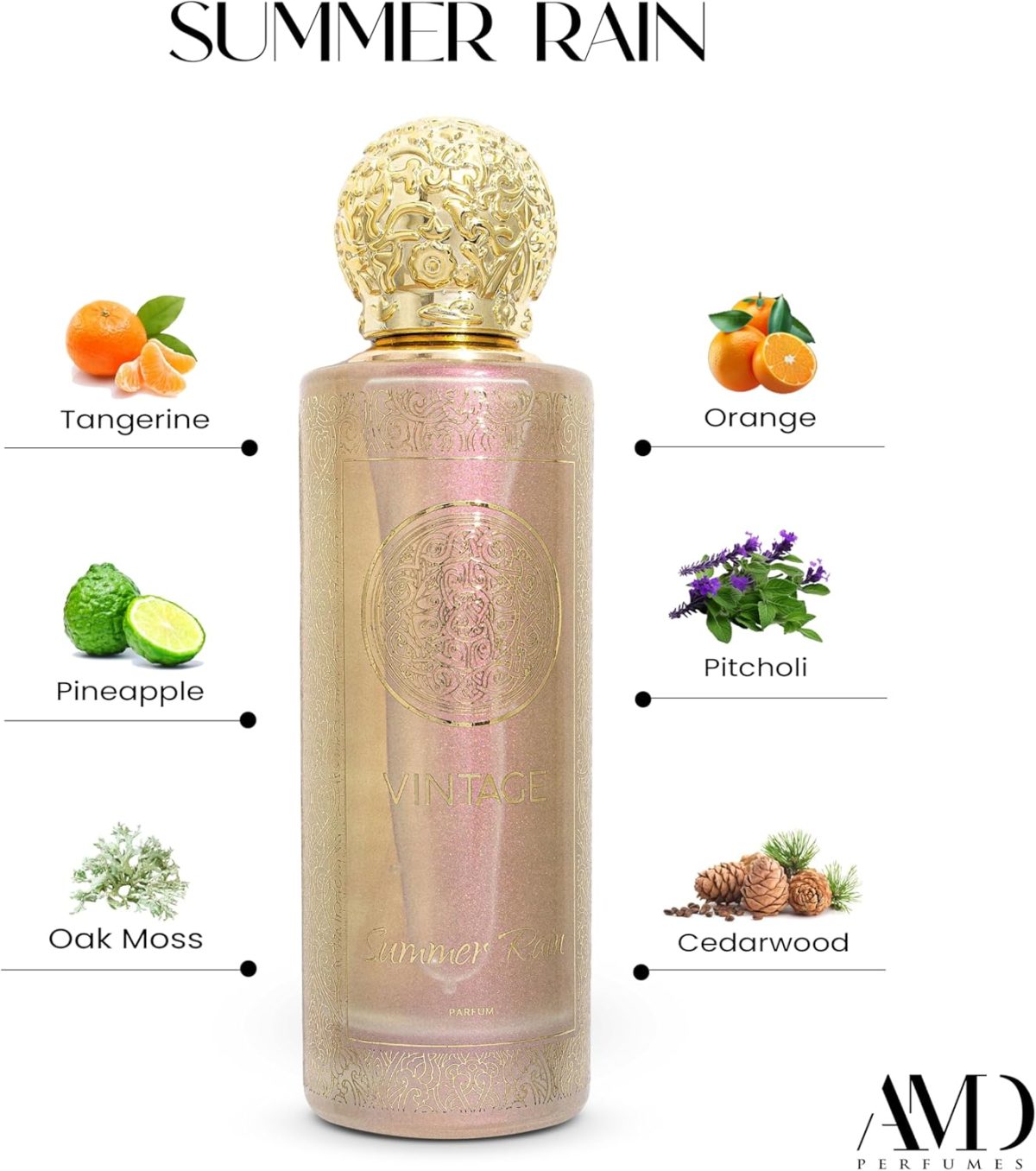 ⁦عطر فينتاج باي ايه ام دي بيرفيومز سمر رين للنساء - افضل الهدايا للنساء - او دي بارفان فريد للنساء - او دي بارفان 100 مل⁩ - الصورة ⁦3⁩