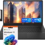 HP لابتوب اعمال 17.3 انش HD+ انتل i5-1334U، ذاكرة RAM 32GB، تخزين 1.28TB (1TB SSD + قاعدة شحن 288GB)، بطاقة رسومات انتل ايرس Xe، كيبورد رقمية، واي فاي 6، كاميرا ويب، ويندوز 11 برو، اسود