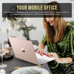 ⁦HP 17.3" HD+ BrightView Laptop, Intel Celeron N4120, 8GB RAM, 416GB Storage (256GB SSD + 160GB Docking Station Set), Intel UHD Graphics, Full-Size Keyboard, Webcam, Wi-Fi, Windows 11 Home, Rose Gold⁩ - الصورة ⁦7⁩