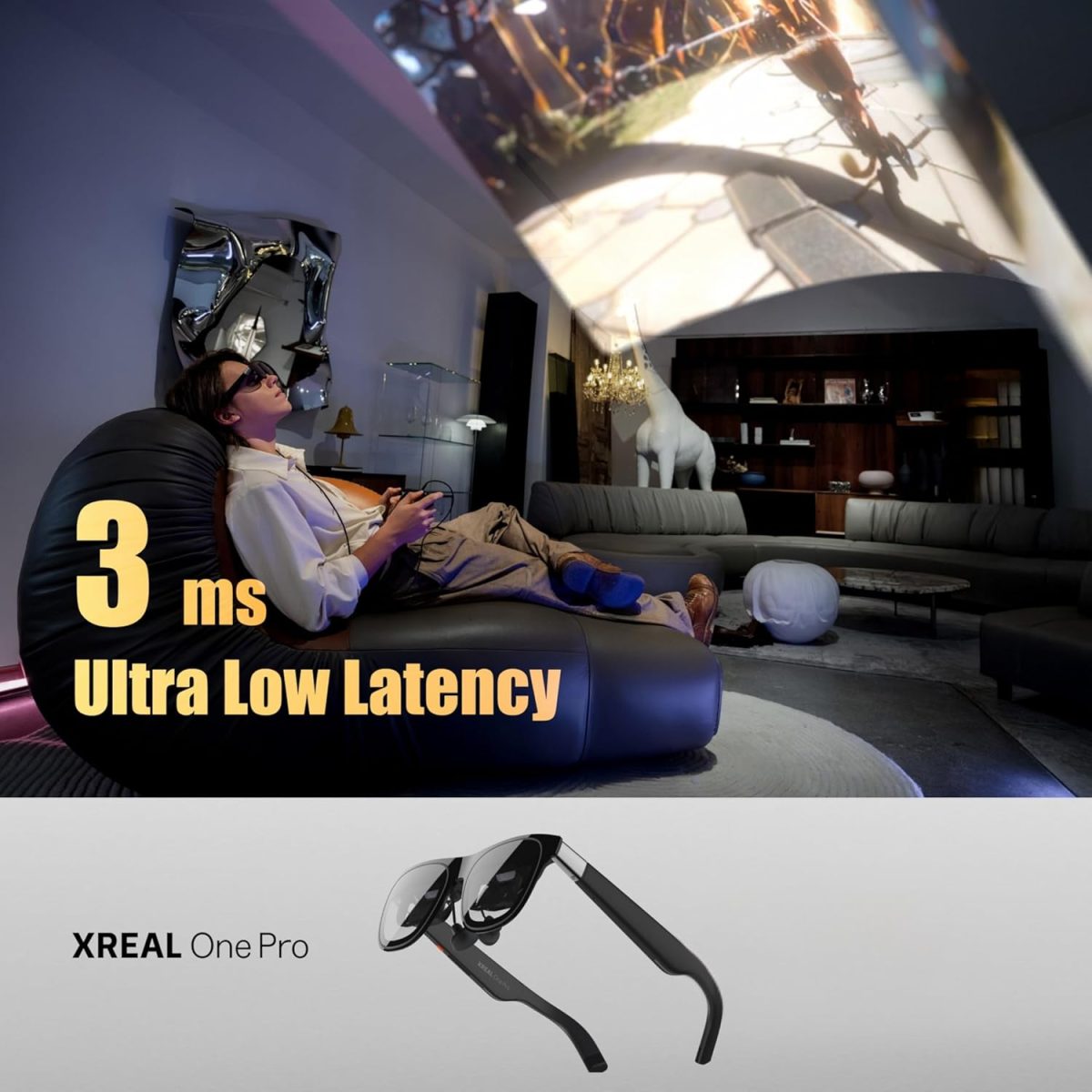 ⁦نظارة وان برو ايه ار مع شريحة X1 و3 DoF 171 انش 57° مجال رؤية 120Hz وبوز اوديو وسوني OLED و3 اوضاع تعتيم متوافقة مع بلاي ستيشن 5 ونينتندو سويتش 2 وايفون 16/15 وستيم ديك والكمبيوتر واندرويد وiOS من⁩ - الصورة ⁦6⁩