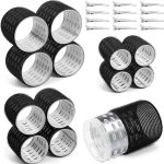 Premify 24 Pcs Thermal Rollers & Clips, Self Holding Curlers, Large Set for Long Medium Short Hair Volume, Self Grip for Salon Styling