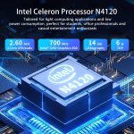⁦HP لابتوب كروم بوك 14 انش HD فلاجشيب للطلاب والاعمال، معالج سيليرون رباعي النواة N4120، ذاكرة RAM 4GB، تخزين 192GB (64GB eMMC + بطاقة 128GB)، كاميرا ويب، واي فاي، بطارية طويلة، كروم OS+ ملحق هابكسيل⁩ - الصورة ⁦3⁩