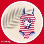 ⁦Sanrio Hello Kitty Girls' Nautical Design One Piece Swimsuit, Children's Swimming, Sizes 3 to 8 Years⁩ - الصورة ⁦4⁩